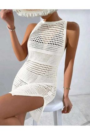 لباس ساحلی سفید زنانه پنبه (نخی) کد 837928571
