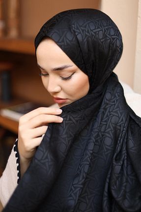 شال مشکی زنانه ویسکون SİLKHOMEE - کد 837938056