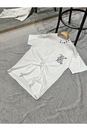 تیشرت سفید مردانه اورسایز Mito Giyim - کد 824688251