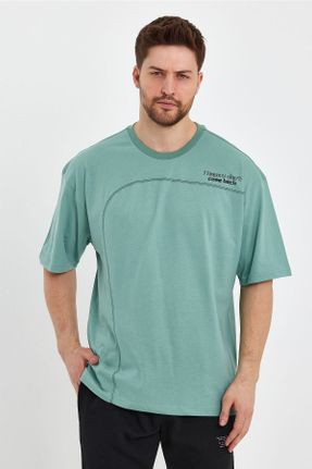 تی شرت سبز مردانه یقه گرد اورسایز تکی بیسیک کد 675257180