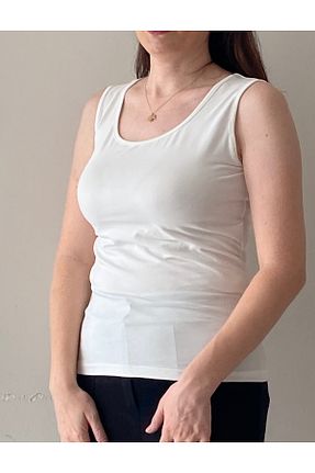 بلوز سفید زنانه ساده Fendimod - کد 837999524