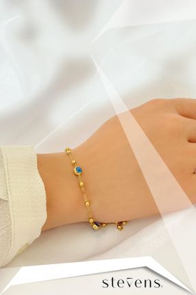 دستبند استیل طلائی زنانه فولاد ( استیل ) کد 784231370