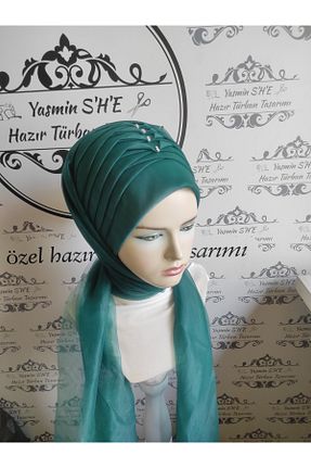 روسری سبز ساده Yasmin S