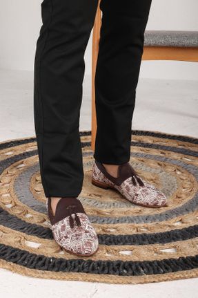 کفش کلاسیک قهوه ای مردانه چرم طبیعی پاشنه کوتاه ( 4 - 1 cm ) پاشنه ساده کد 107195304