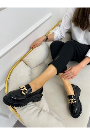 کفش لوفر مشکی زنانه جیر پاشنه کوتاه ( 4 - 1 cm ) کد 786035657