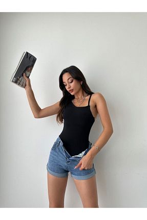 بادی مشکی زنانه یقه نامتقارن Simssty - کد 837935754