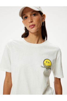تی شرت نباتی زنانه ریلکس یقه گرد تکی کد 837900525