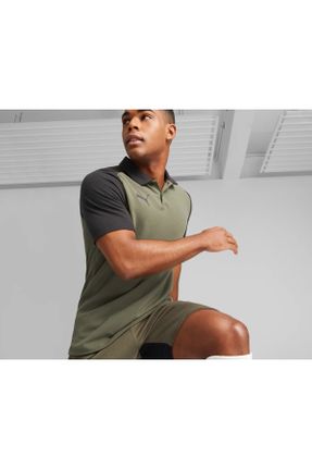 تی شرت خاکی مردانه رگولار یقه پولو تکی پوشاک ورزشی کد 837935298