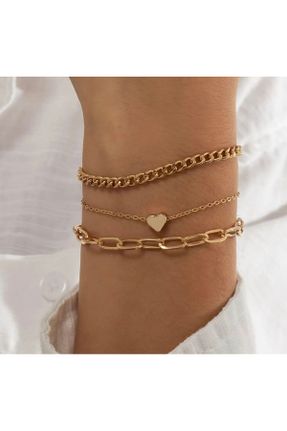 دستبند جواهر طلائی زنانه برنز کد 837936517