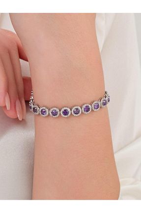 دستبند نقره بنفش زنانه 925 عیار Tmt Silver - کد 837964568