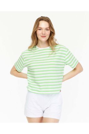 تی شرت سبز زنانه رگولار یقه گرد کد 810247009