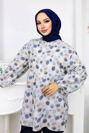 تونیک حجاب آبی زنانه بافتنی Festmoda - کد 837998154