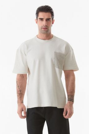 تی شرت طوسی مردانه اورسایز یقه گرد پلی استر کد 814295801