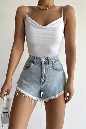 بلوز سفید زنانه ساده DELİ DOLU MODA - کد 838033356