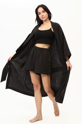 ست بالاتنه و پائین تنه مشکی زنانه بافتنی Pinuts - کد 734666654