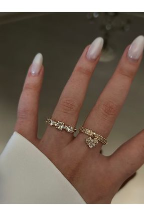 انگشتر جواهر طلائی زنانه روکش طلا کد 647300529