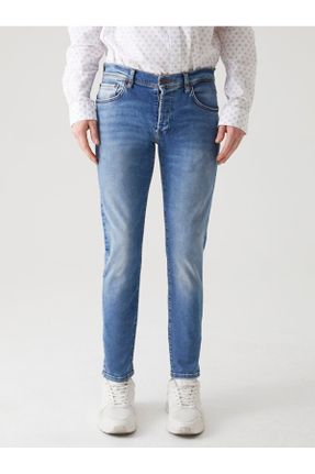 شلوار جین آبی مردانه پاچه تنگ فاق افتاده جین اسلیم استاندارد کد 127799191