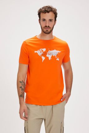 تی شرت نارنجی مردانه رگولار تکی کد 821993903