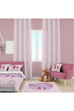 پرده زمینه صورتی جیر EVSEHOMES - کد 815126855
