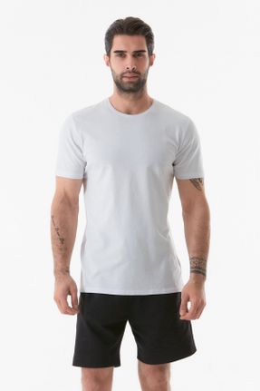 تی شرت سفید مردانه رگولار یقه گرد کد 831197481