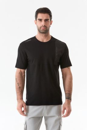 تی شرت مشکی مردانه رگولار یقه گرد کد 807364146