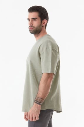 تی شرت سبز مردانه اورسایز یقه گرد پارچه ای کد 816974038