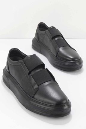 کفش کژوال مشکی مردانه چرم طبیعی پاشنه کوتاه ( 4 - 1 cm ) پاشنه ساده کد 274460719