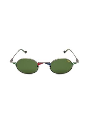عینک آفتابی سبز زنانه 46 UV400 فلزی مات گرد کد 768438295