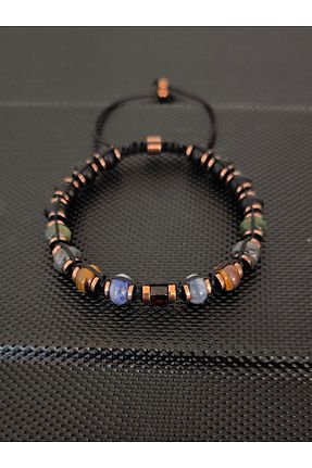 دستبند جواهر رنگی مردانه سنگ طبیعی tahrastone - کد 838080120