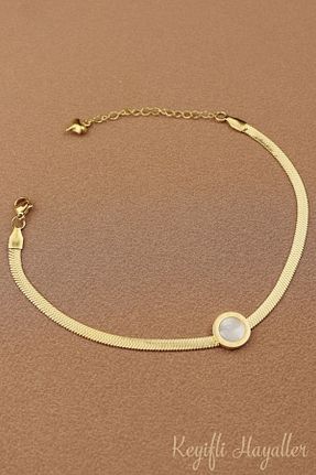 خلخال جواهر طلائی زنانه استیل (فولاد) Keyifli Hayaller - کد 745411252