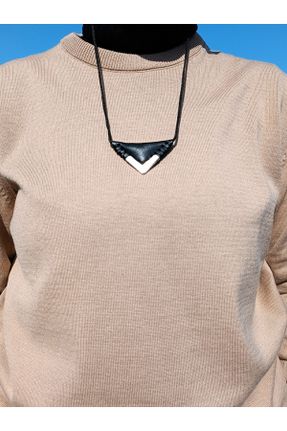 گردنبند جواهر مشکی زنانه چرم کد 104329679