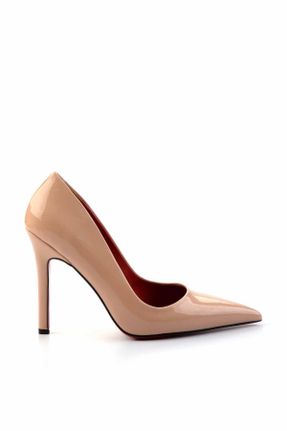 کفش پاشنه بلند کلاسیک بژ زنانه پاشنه نازک پاشنه متوسط ( 5 - 9 cm ) کد 800056520
