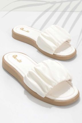 دمپائی سفید زنانه پاشنه کوتاه ( 4 - 1 cm ) پاشنه ساده کد 241979304