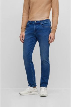 شلوار جین آبی مردانه پنبه - پلی استر اورسایز بلند کد 782545039