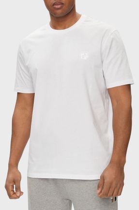 تی شرت سفید مردانه اورسایز یقه گرد کد 820253750