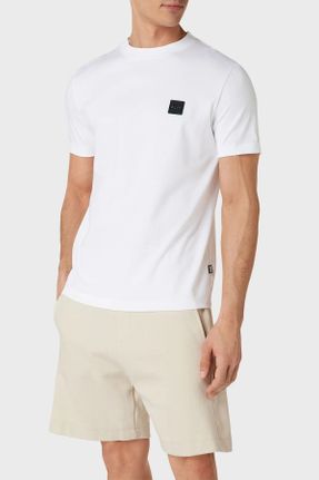 تی شرت سفید مردانه رگولار یقه گرد کد 687056804