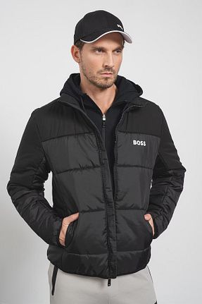 کاپشن مشکی مردانه اورسایز BOSS - کد 781914275