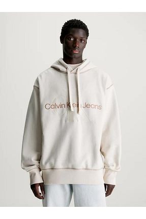 سوئیشرت بژ مردانه ساده Calvin Klein - کد 795326624