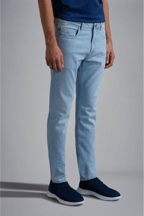 شلوار جین آبی مردانه اورسایز بلند کد 806641405