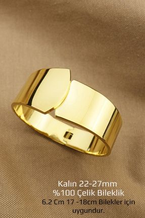 دستبند استیل طلائی زنانه استیل ضد زنگ کد 802760640