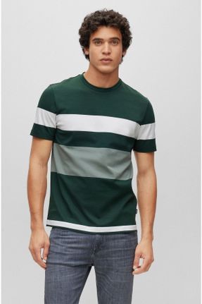 تی شرت سبز مردانه اورسایز یقه گرد کد 676442726