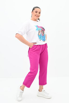 ست بالاتنه و پائین تنه سایز بزرگ صورتی زنانه فاق نرمال Koza Butik - کد 838303780