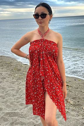 رویه بیکینی قرمز زنانه گلدار Elizan - کد 838209156
