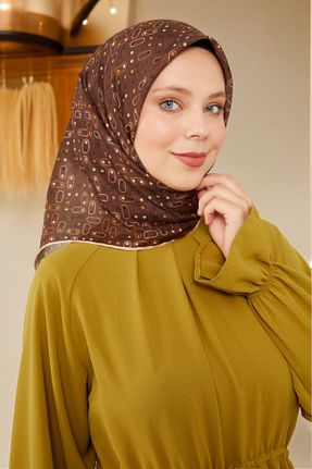 روسری قهوه ای پنبه ای Levidor - کد 838231141