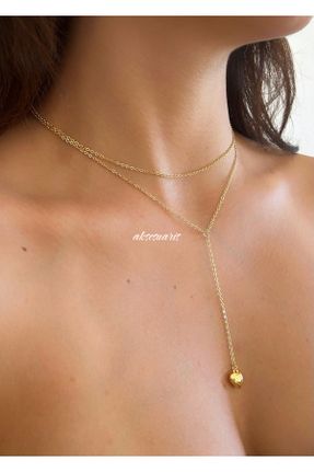 گردنبند جواهر طلائی زنانه برنز کد 806961520