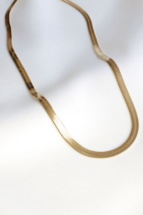 گردنبند استیل طلائی زنانه فولاد ( استیل ) کد 832762051