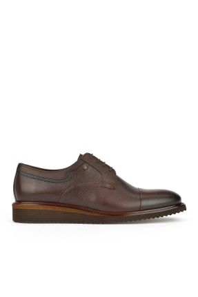 کفش کلاسیک قهوه ای مردانه چرم طبیعی پاشنه کوتاه ( 4 - 1 cm ) پاشنه ساده کد 743555747