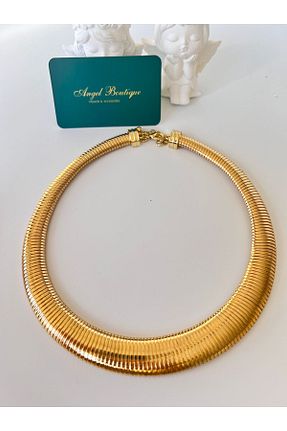گردنبند استیل ( فولاد ) طلائی زنانه استیل (فولاد) Angelboutique - کد 838289662