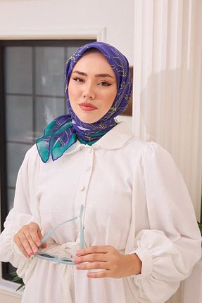 روسری بنفش پنبه ای Silk Home - کد 771139570