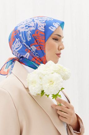 روسری آبی پنبه ای Silk Home - کد 767617511